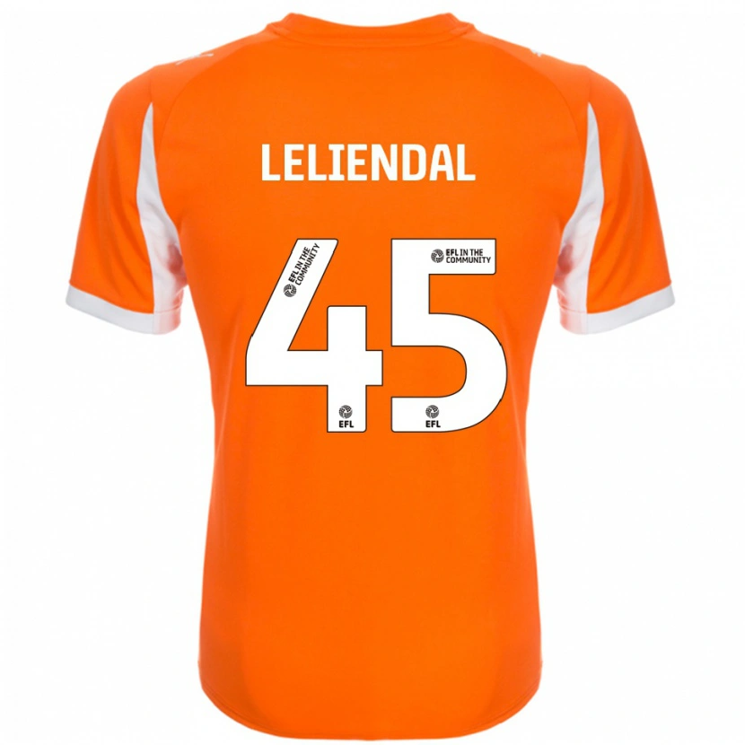 Danxen Mænd Ky-Mani Leliendal #45 Orange Hvid Hjemmebane Spillertrøjer 2025/26 Trøje T-Shirt