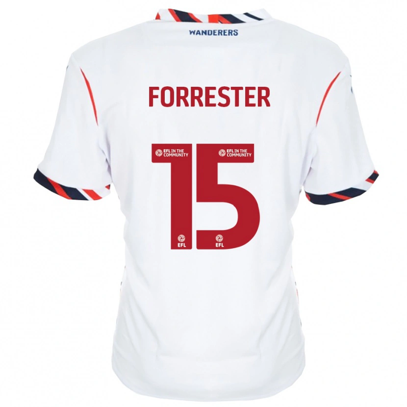 Danxen Mænd Will Forrester #15 Hvid Rød Hjemmebane Spillertrøjer 2025/26 Trøje T-Shirt