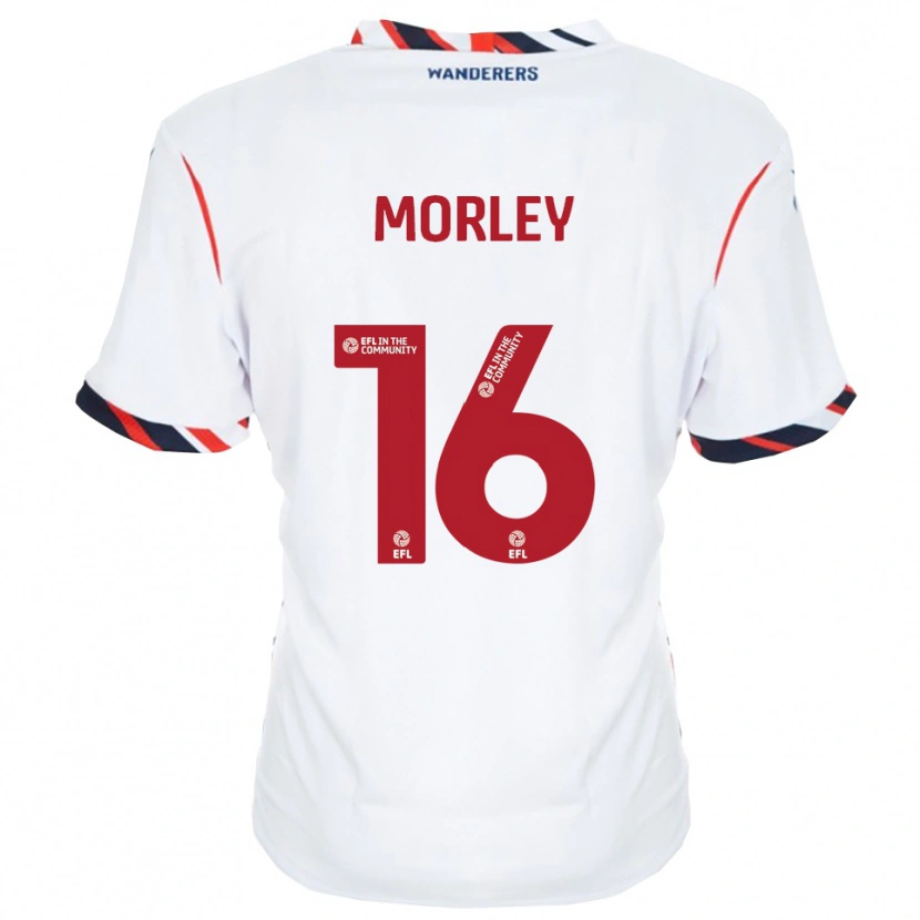 Danxen Mænd Aaron Morley #16 Hvid Rød Hjemmebane Spillertrøjer 2025/26 Trøje T-Shirt