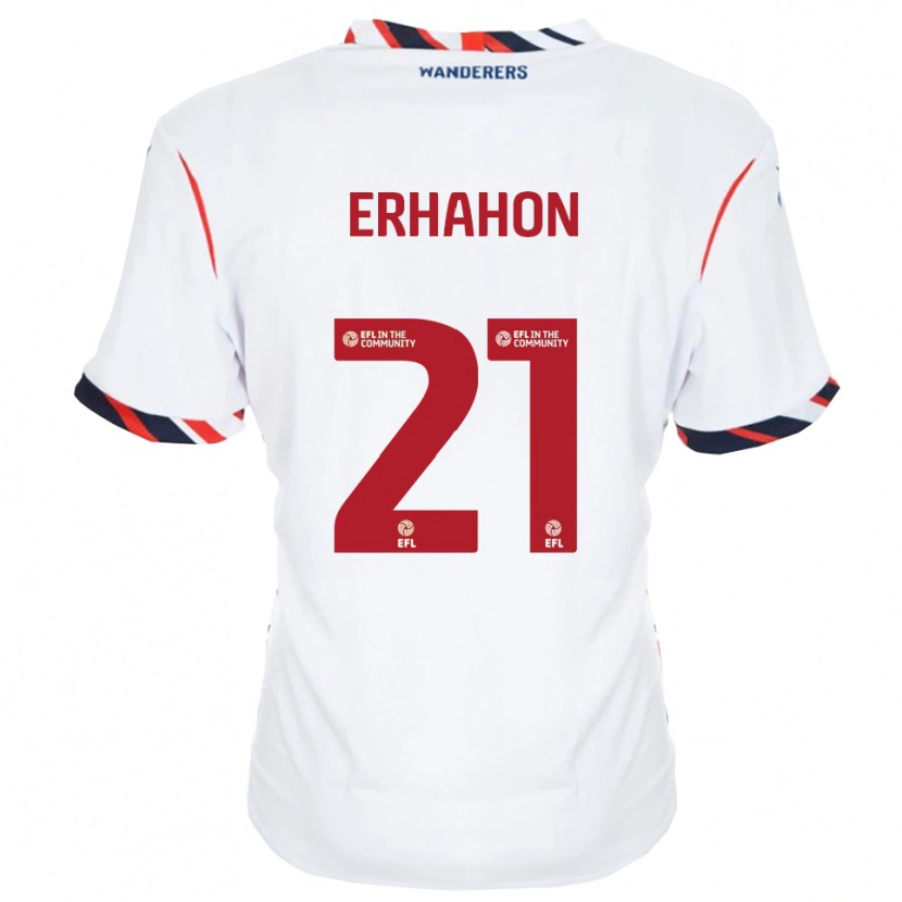 Danxen Mænd Ethan Erhahon #21 Hvid Rød Hjemmebane Spillertrøjer 2025/26 Trøje T-Shirt