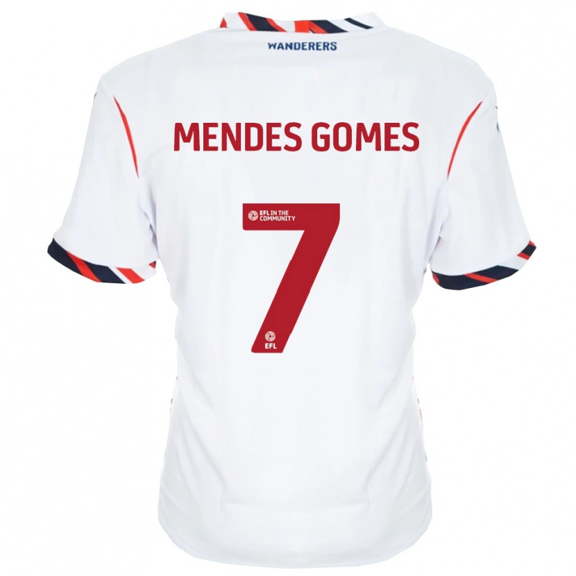Danxen Mænd Carlos Mendes #7 Hvid Rød Hjemmebane Spillertrøjer 2025/26 Trøje T-Shirt