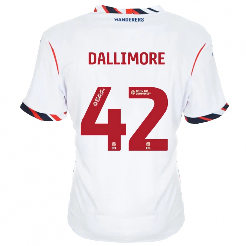 Danxen Mænd Jack Dallimore #42 Hvid Rød Hjemmebane Spillertrøjer 2025/26 Trøje T-Shirt