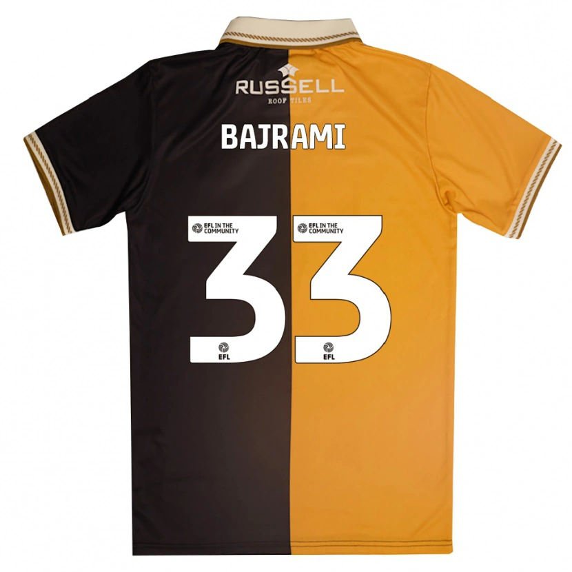 Danxen Mænd Geraldo Bajrami #33 Gul Sort Hjemmebane Spillertrøjer 2025/26 Trøje T-Shirt