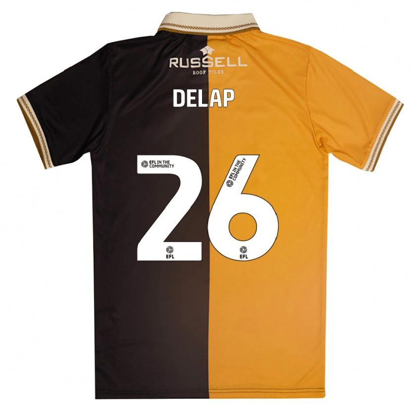 Danxen Mænd Finn Delap #26 Gul Sort Hjemmebane Spillertrøjer 2025/26 Trøje T-Shirt