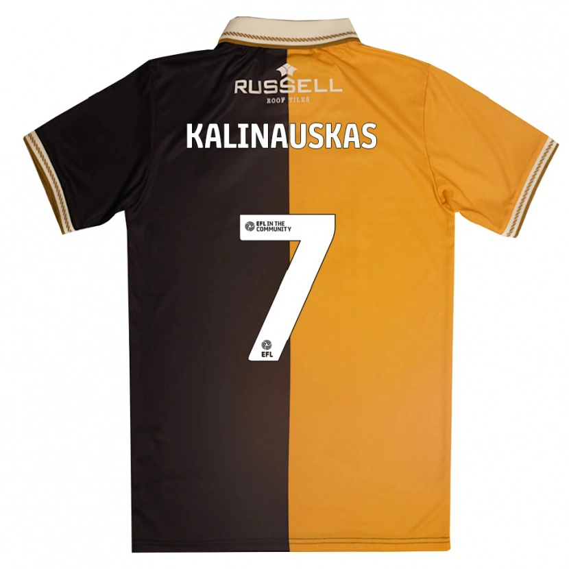Danxen Mænd Tomas Kalinauskas #7 Gul Sort Hjemmebane Spillertrøjer 2025/26 Trøje T-Shirt