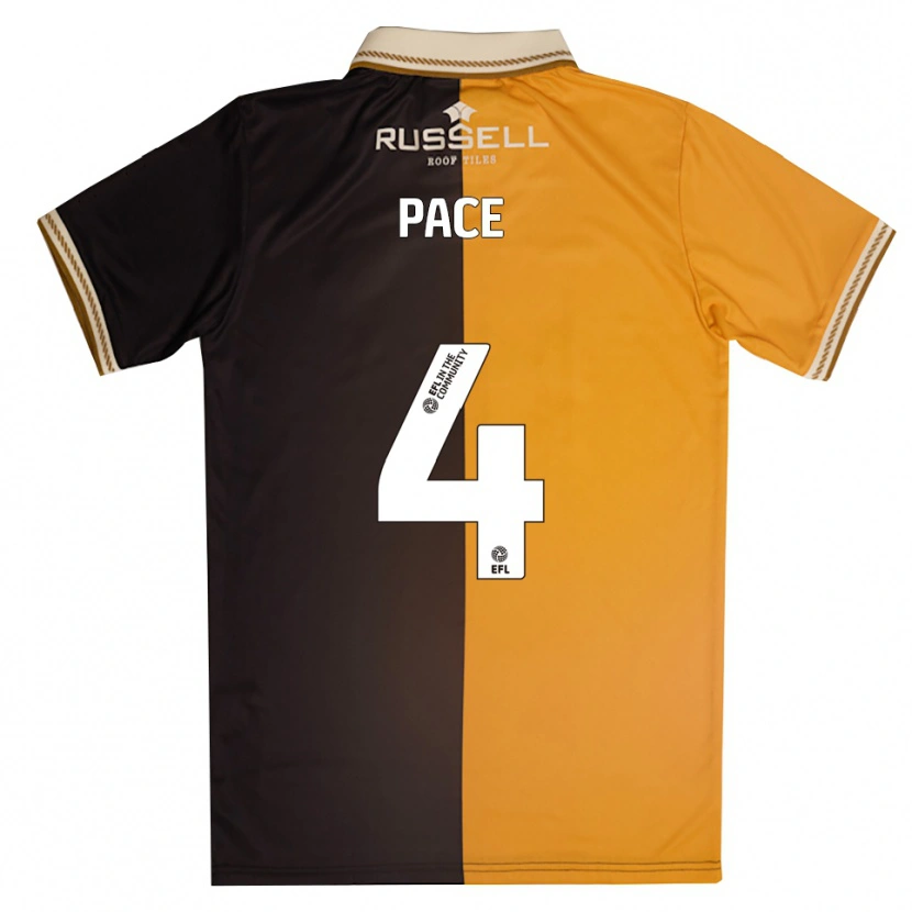 Danxen Mænd Connor Pace #4 Gul Sort Hjemmebane Spillertrøjer 2025/26 Trøje T-Shirt