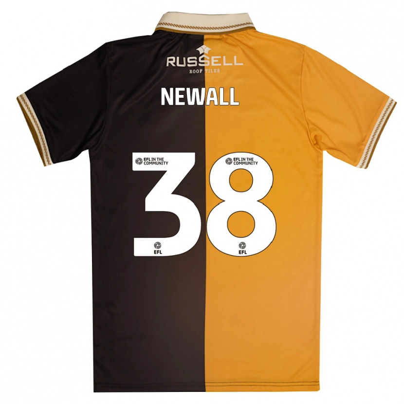 Danxen Mænd Jack Newall #38 Gul Sort Hjemmebane Spillertrøjer 2025/26 Trøje T-Shirt
