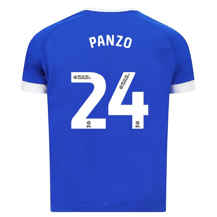 Danxen Mænd Jonathan Panzo #24 Blå Hvid Hjemmebane Spillertrøjer 2025/26 Trøje T-Shirt