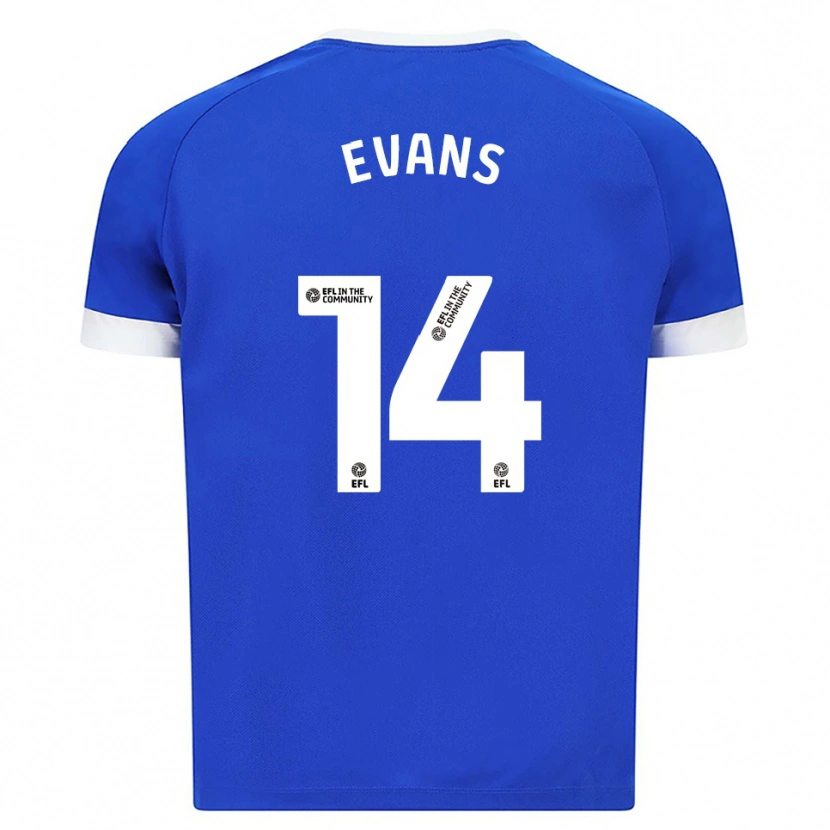 Danxen Mænd Shannon Evans #14 Blå Hvid Hjemmebane Spillertrøjer 2025/26 Trøje T-Shirt