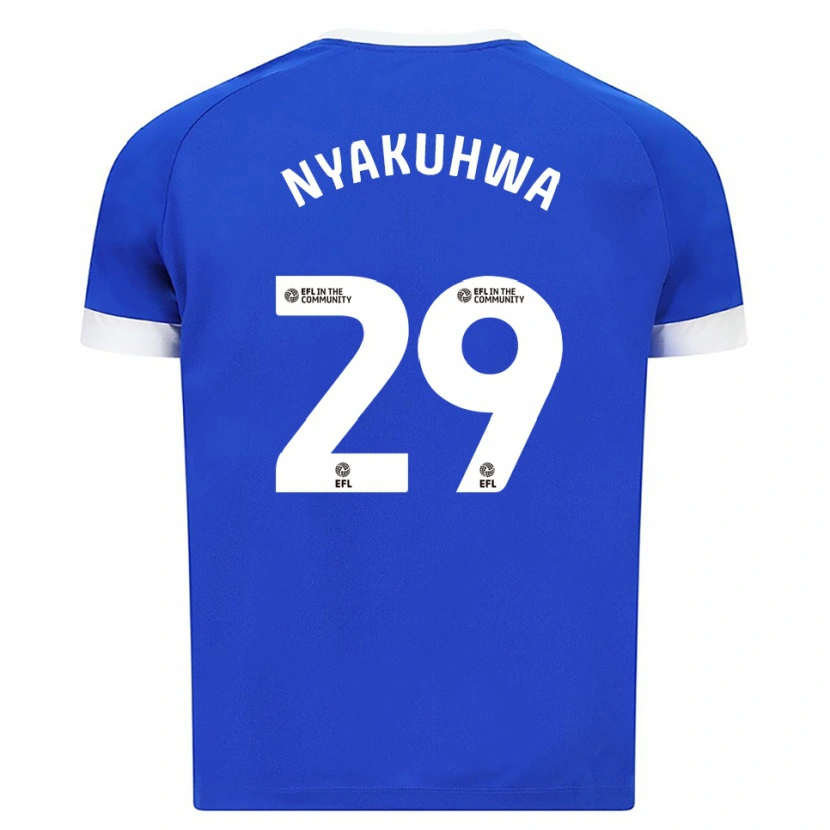 Danxen Mænd Tanatswa Nyakuhwa #29 Blå Hvid Hjemmebane Spillertrøjer 2025/26 Trøje T-Shirt
