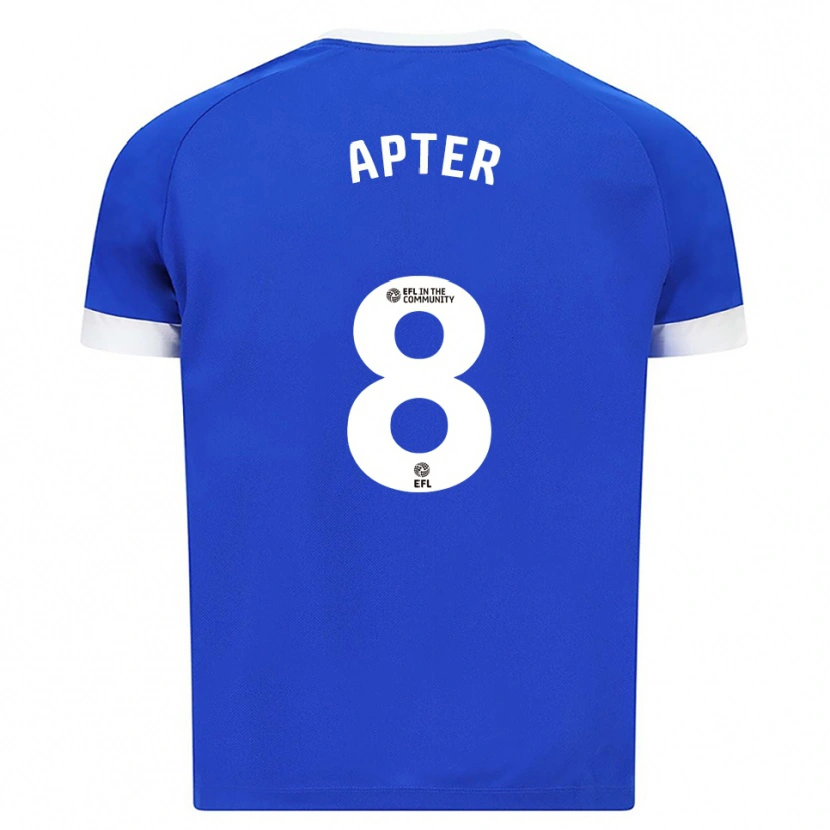 Danxen Mænd Matthew Apter #8 Blå Hvid Hjemmebane Spillertrøjer 2025/26 Trøje T-Shirt