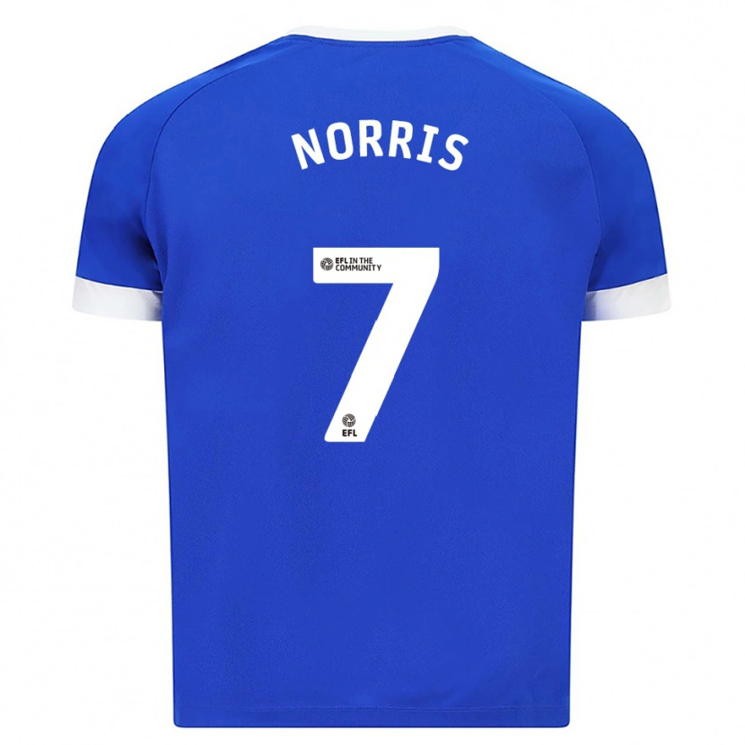 Danxen Mænd Jacob Norris #7 Blå Hvid Hjemmebane Spillertrøjer 2025/26 Trøje T-Shirt