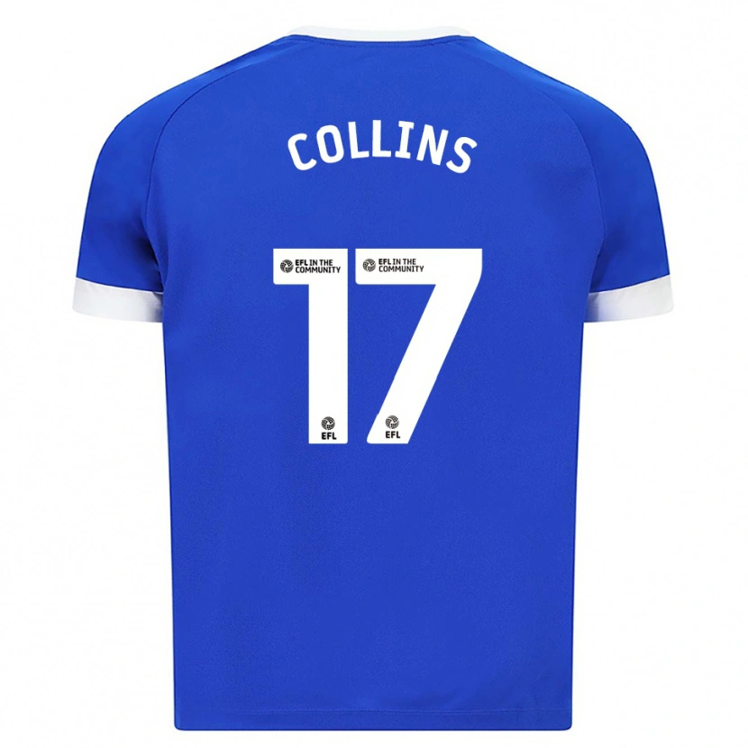 Danxen Mænd Jamilu Collins #17 Blå Hvid Hjemmebane Spillertrøjer 2025/26 Trøje T-Shirt