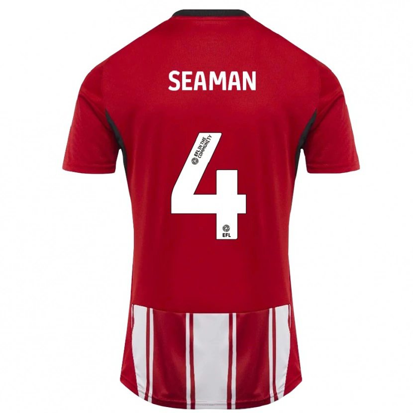 Danxen Mænd Jaydee Seaman #4 Rød Hvid Sort Hjemmebane Spillertrøjer 2025/26 Trøje T-Shirt