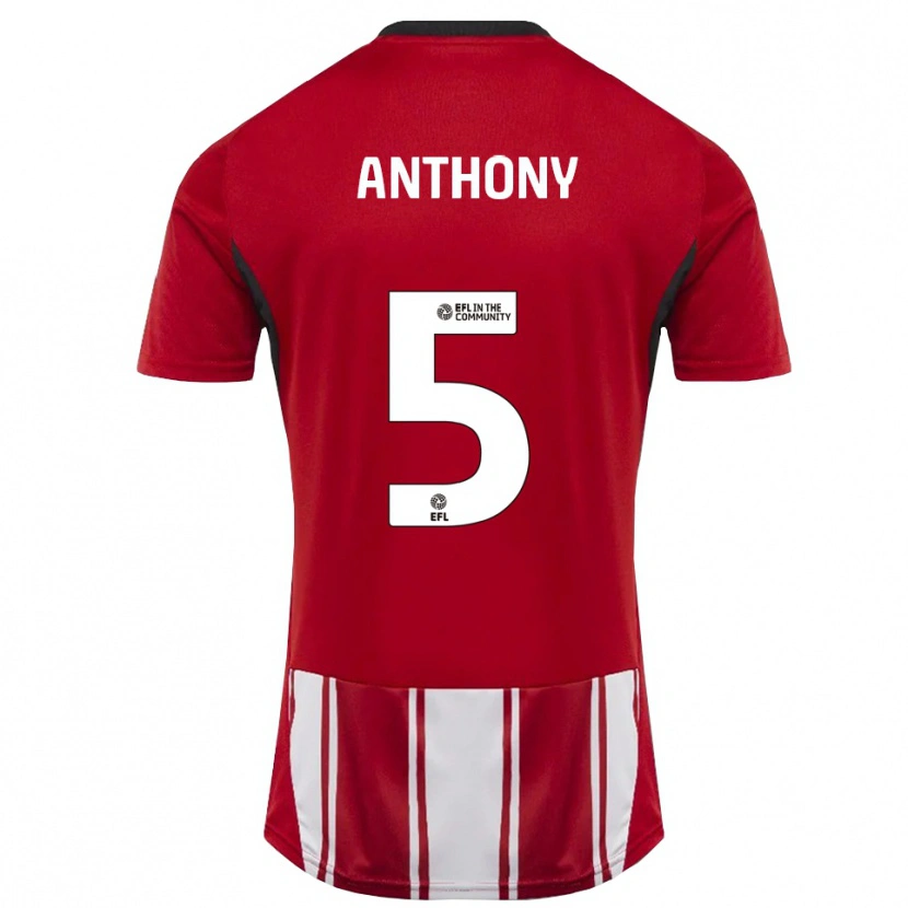 Danxen Mænd Jack Anthony #5 Rød Hvid Sort Hjemmebane Spillertrøjer 2025/26 Trøje T-Shirt