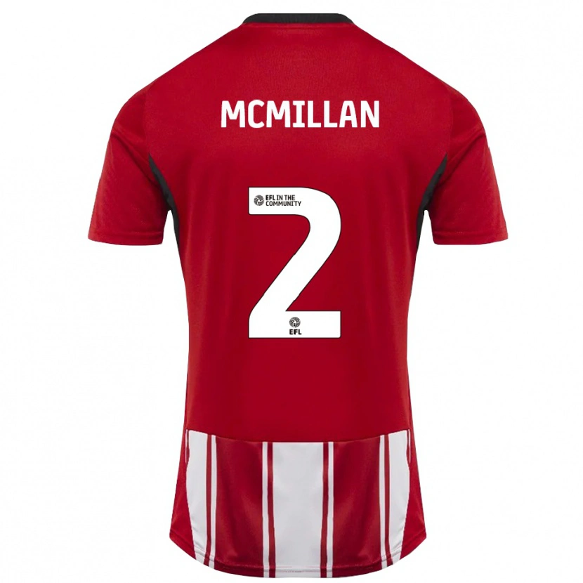 Danxen Mænd Jack Mcmillan #2 Rød Hvid Sort Hjemmebane Spillertrøjer 2025/26 Trøje T-Shirt