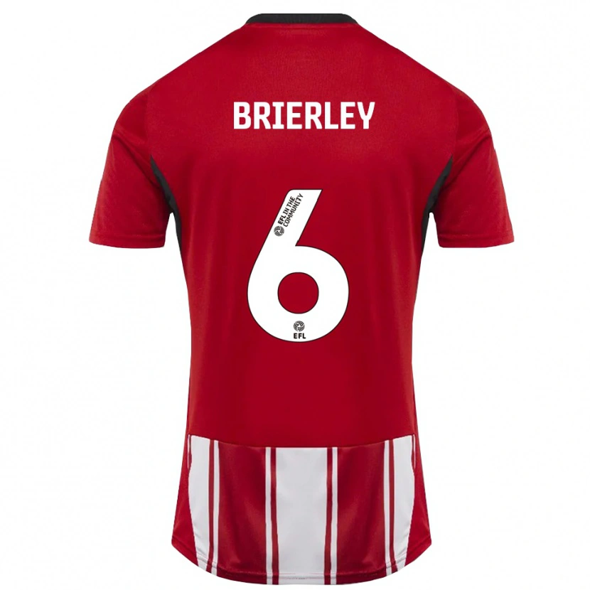 Danxen Mænd Ethan Brierley #6 Rød Hvid Sort Hjemmebane Spillertrøjer 2025/26 Trøje T-Shirt