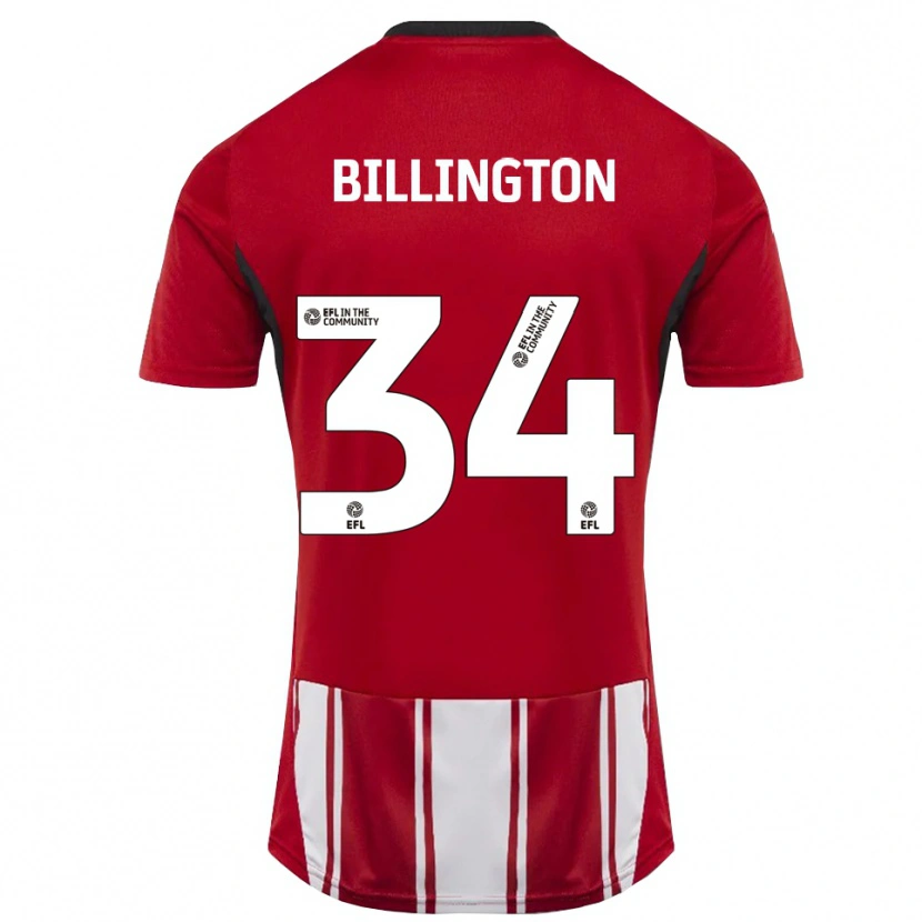 Danxen Mænd Gabe Billington #34 Rød Hvid Sort Hjemmebane Spillertrøjer 2025/26 Trøje T-Shirt