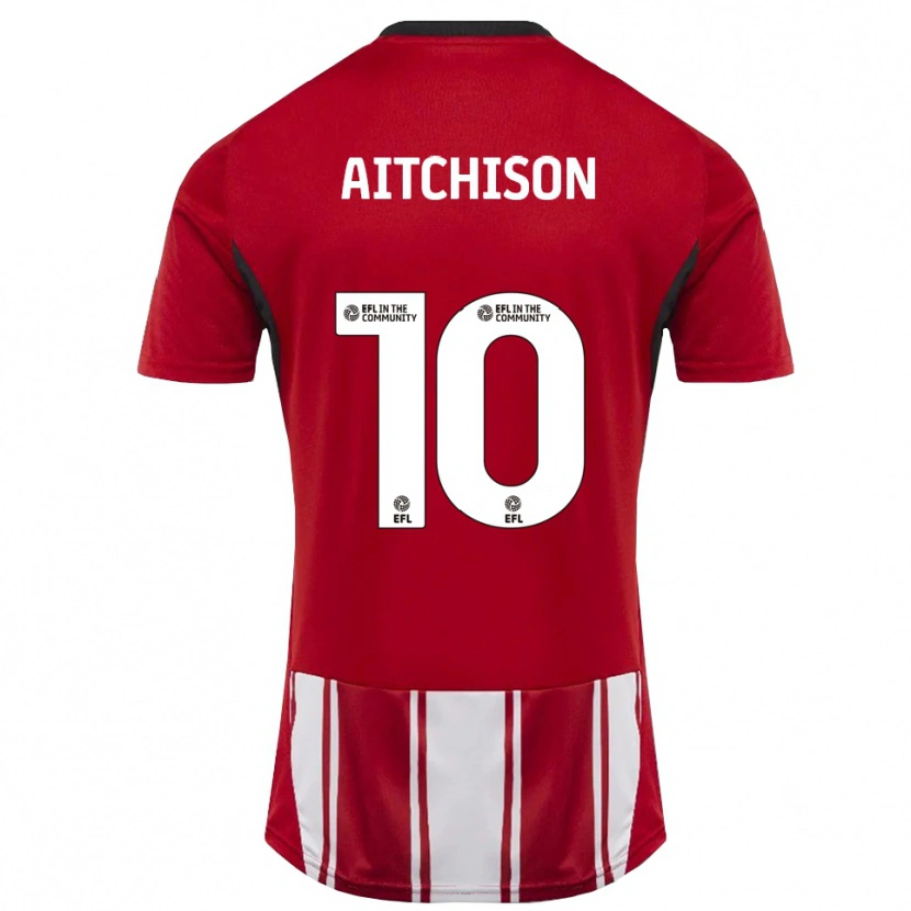 Danxen Mænd Jack Aitchison #10 Rød Hvid Sort Hjemmebane Spillertrøjer 2025/26 Trøje T-Shirt