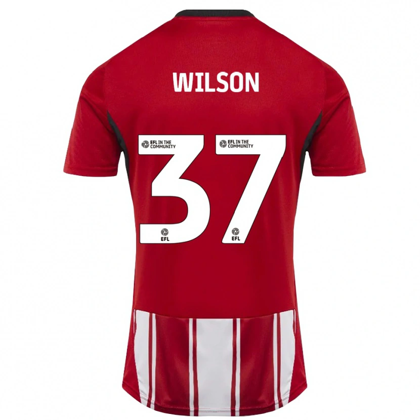 Danxen Mænd Kieran Wilson #37 Rød Hvid Sort Hjemmebane Spillertrøjer 2025/26 Trøje T-Shirt