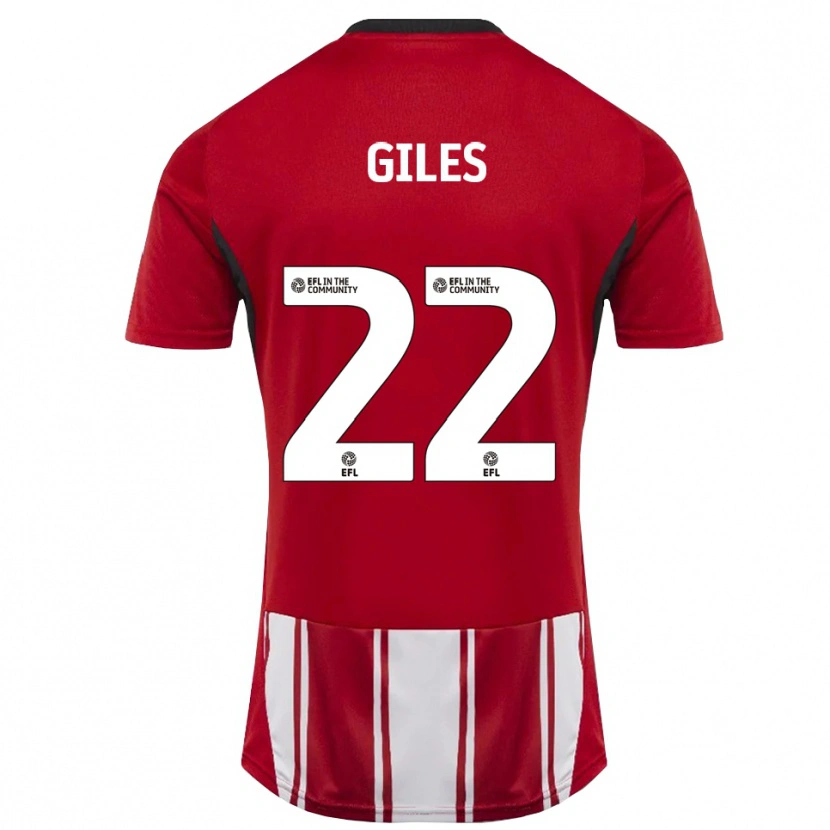 Danxen Mænd Olivia Giles #22 Rød Hvid Sort Hjemmebane Spillertrøjer 2025/26 Trøje T-Shirt