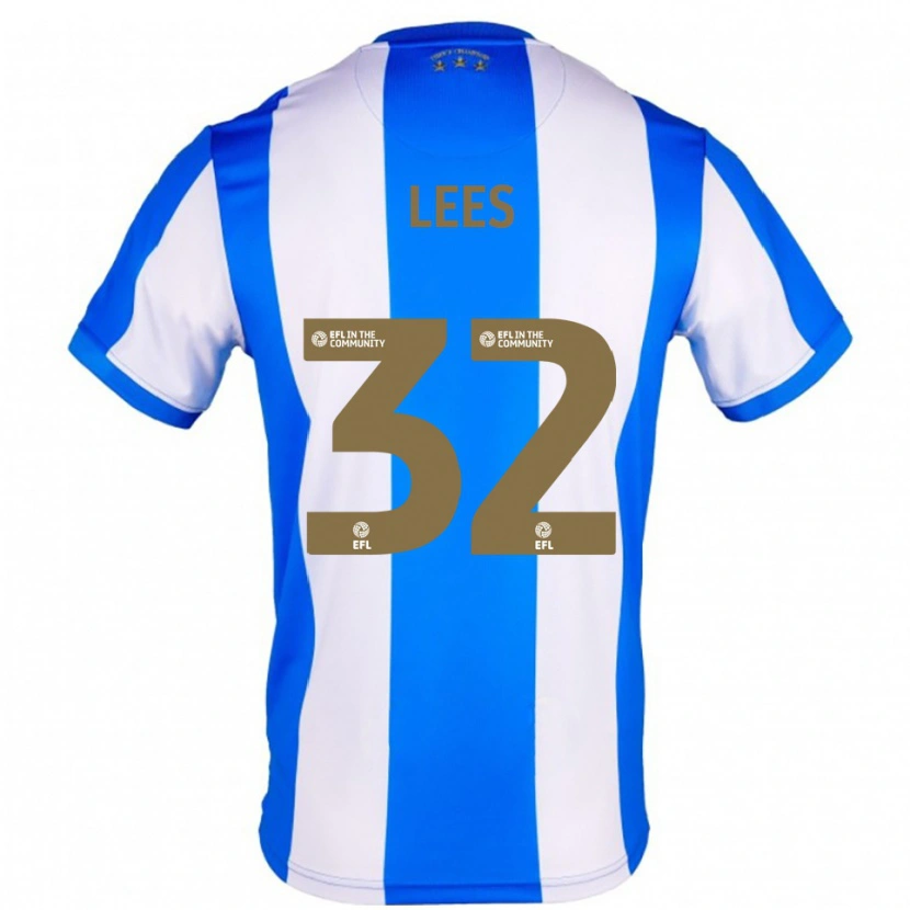 Danxen Mænd Tom Lees #32 Blå Hvid Hjemmebane Spillertrøjer 2025/26 Trøje T-Shirt