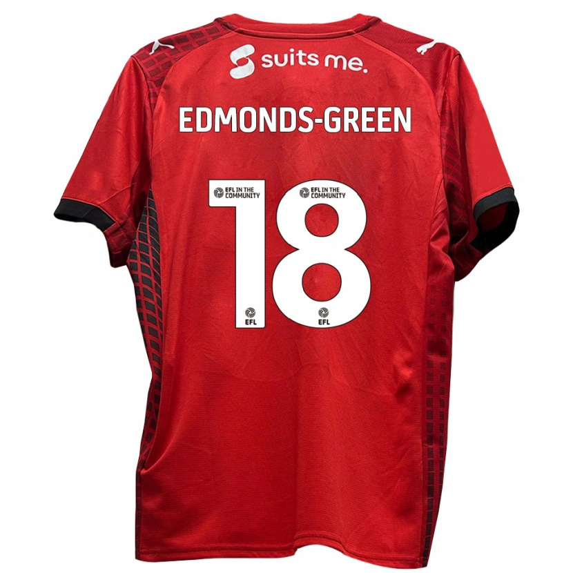 Danxen Mænd Rarmani Edmonds-Green #18 Rød Sort Hjemmebane Spillertrøjer 2025/26 Trøje T-Shirt