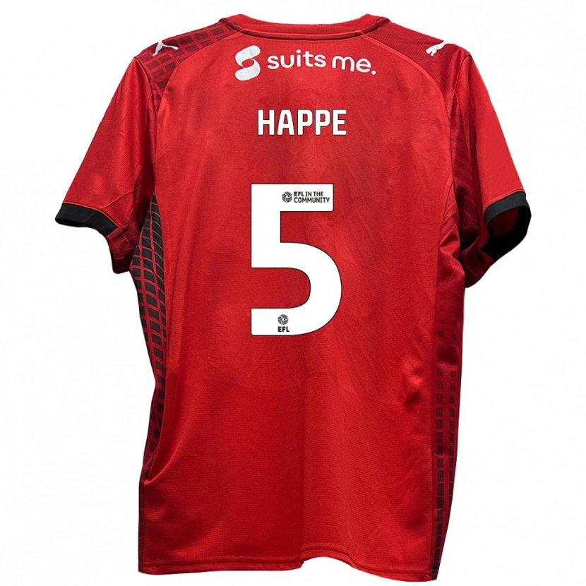 Danxen Mænd Dan Happe #5 Rød Sort Hjemmebane Spillertrøjer 2025/26 Trøje T-Shirt