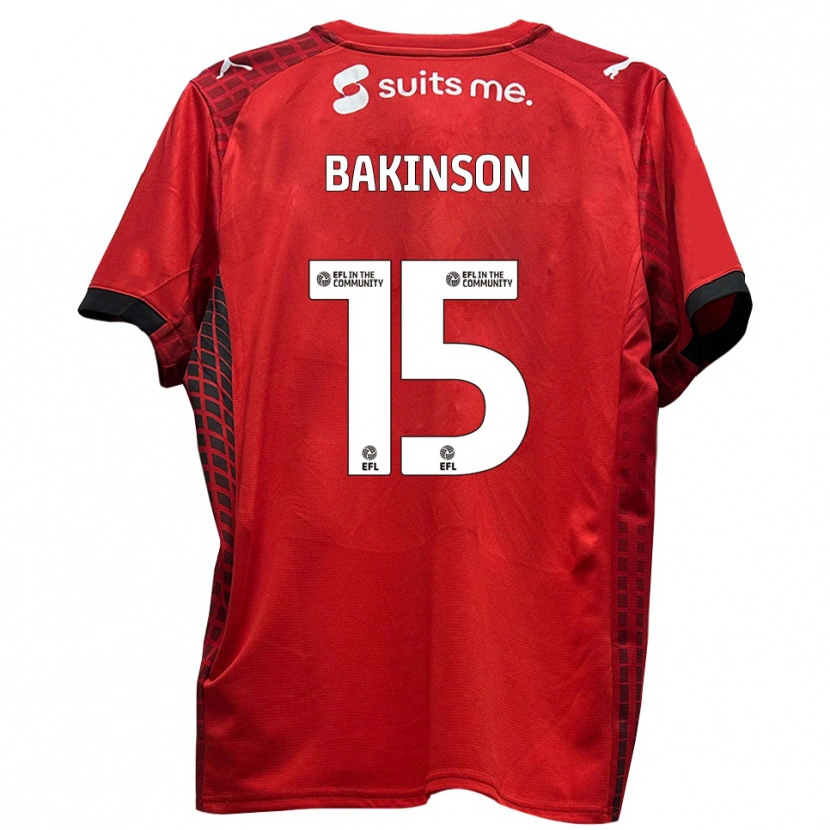 Danxen Mænd Tyreeq Bakinson #15 Rød Sort Hjemmebane Spillertrøjer 2025/26 Trøje T-Shirt