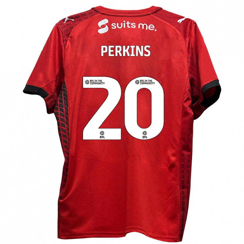 Danxen Mænd Sonny Perkins #20 Rød Sort Hjemmebane Spillertrøjer 2025/26 Trøje T-Shirt