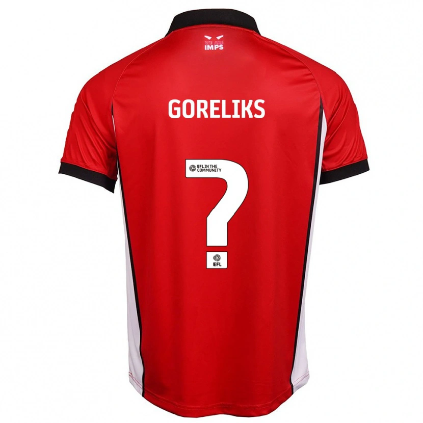 Danxen Mænd Daniels Goreliks #0 Rød Hvid Hjemmebane Spillertrøjer 2025/26 Trøje T-Shirt