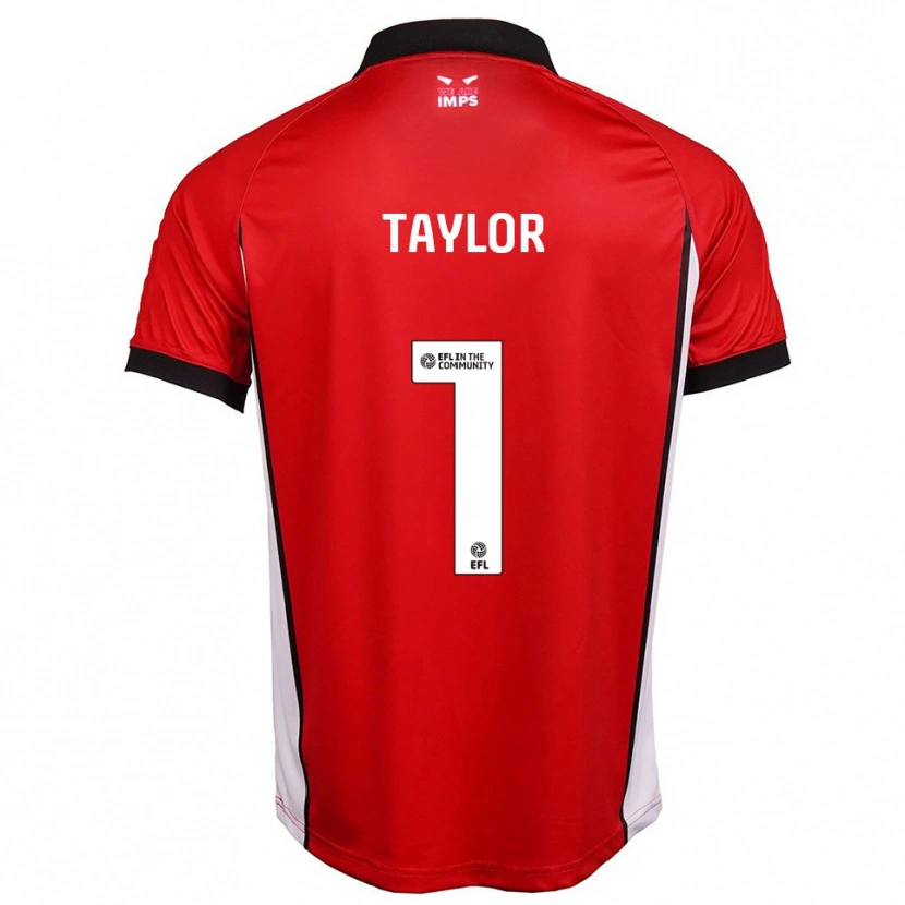 Danxen Mænd Jaden Taylor #1 Rød Hvid Hjemmebane Spillertrøjer 2025/26 Trøje T-Shirt