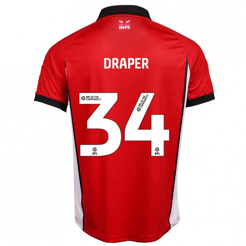 Danxen Mænd Freddie Draper #34 Rød Hvid Hjemmebane Spillertrøjer 2025/26 Trøje T-Shirt