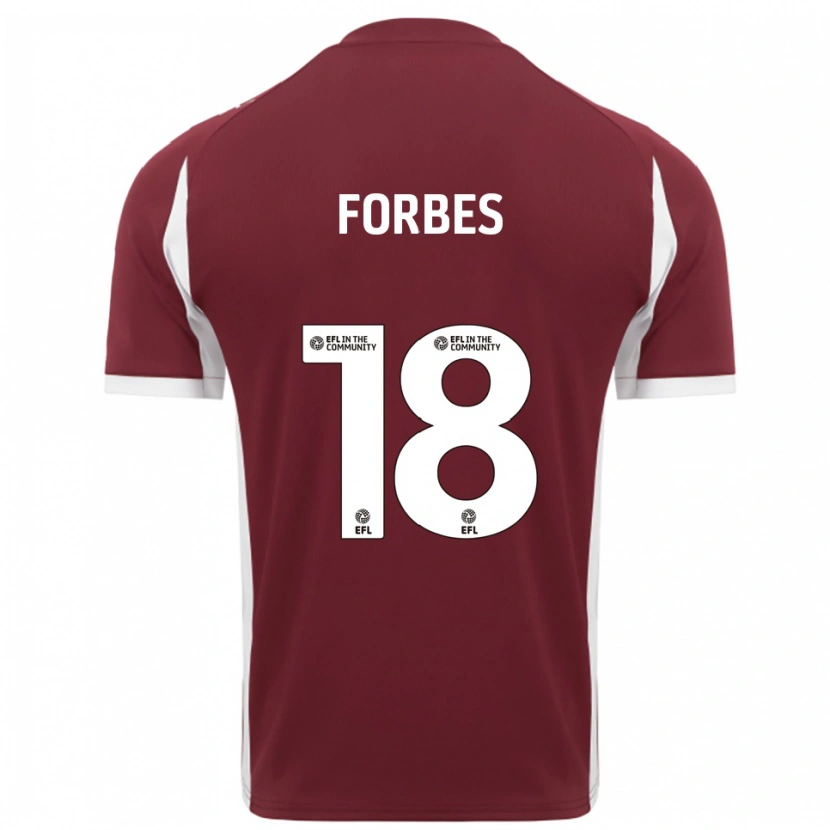 Danxen Mænd Michael Forbes #18 Burgunder Hvid Hjemmebane Spillertrøjer 2025/26 Trøje T-Shirt