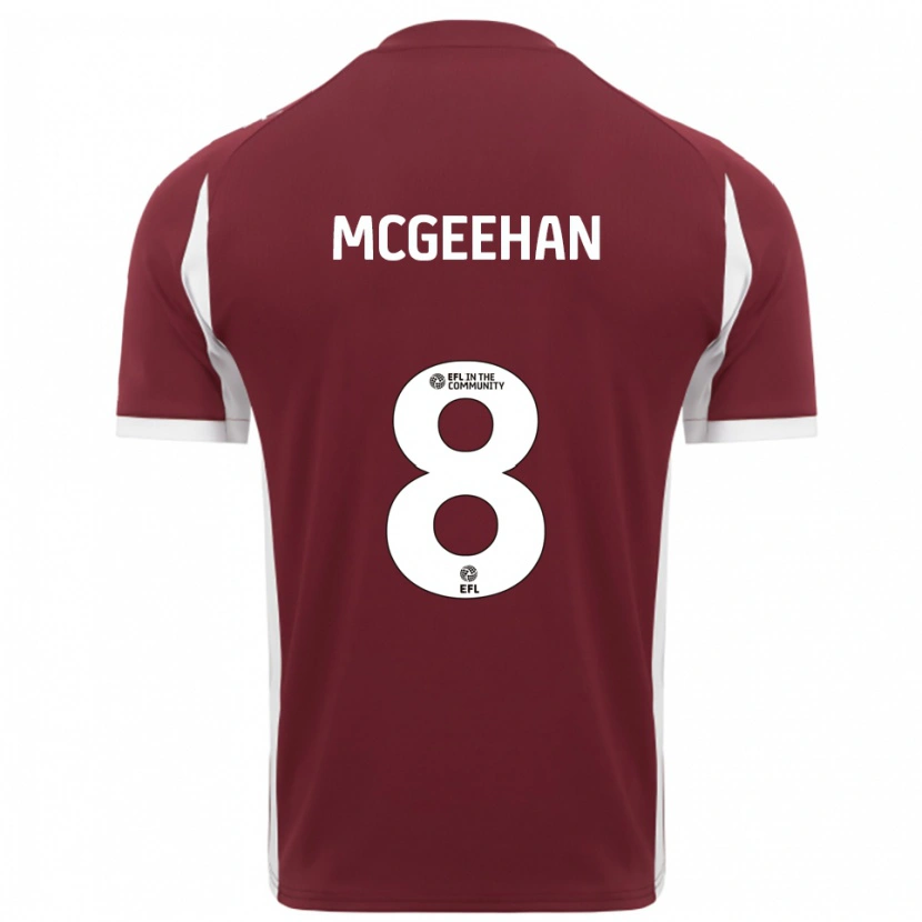 Danxen Mænd Cameron Mcgeehan #8 Burgunder Hvid Hjemmebane Spillertrøjer 2025/26 Trøje T-Shirt