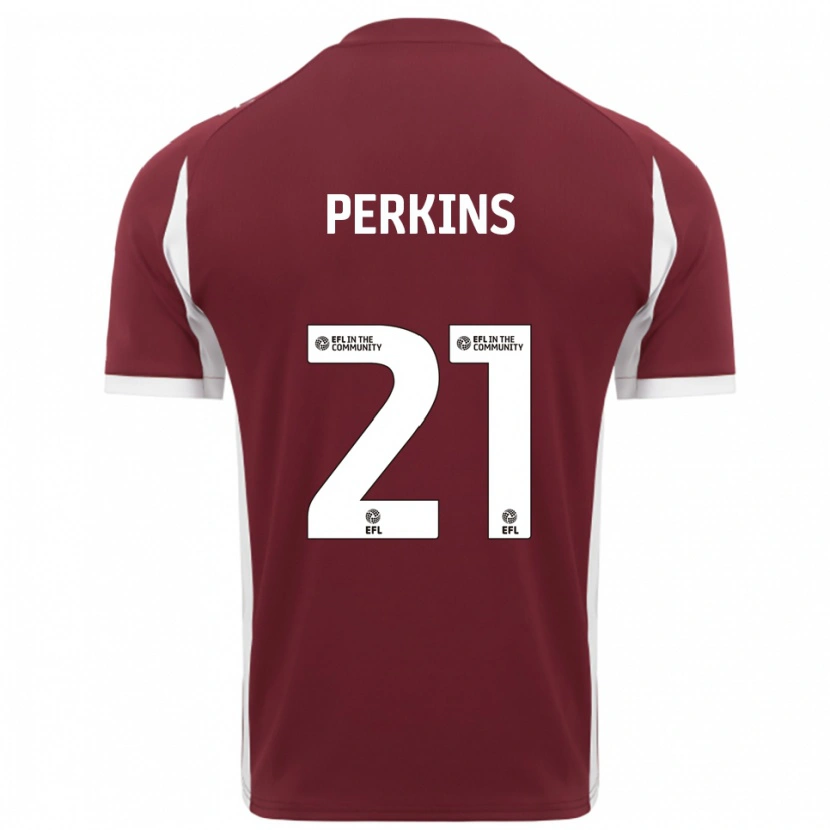 Danxen Mænd Jack Perkins #21 Burgunder Hvid Hjemmebane Spillertrøjer 2025/26 Trøje T-Shirt