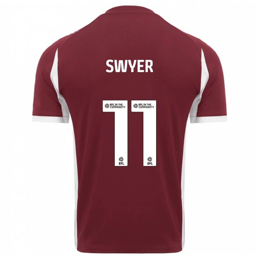 Danxen Mænd Kamarai Swyer #11 Burgunder Hvid Hjemmebane Spillertrøjer 2025/26 Trøje T-Shirt