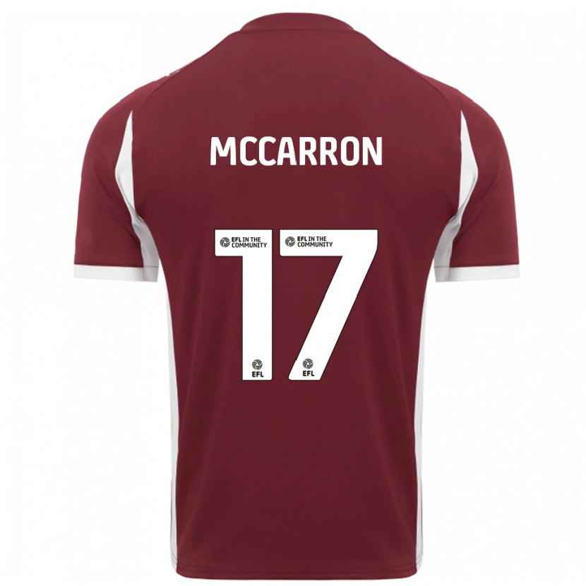 Danxen Mænd Liam Mccarron #17 Burgunder Hvid Hjemmebane Spillertrøjer 2025/26 Trøje T-Shirt