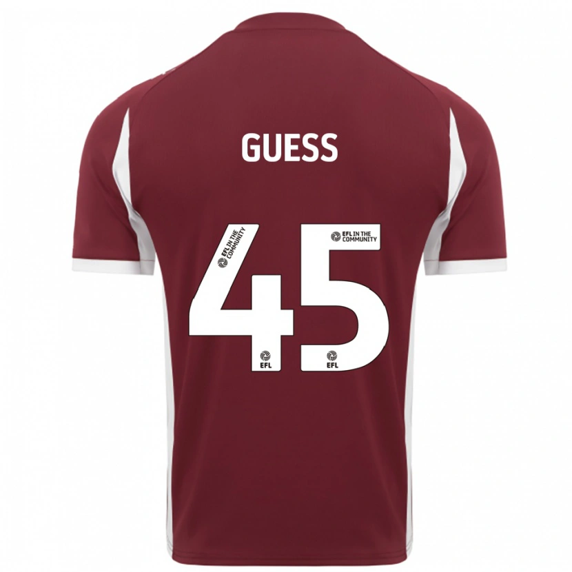 Danxen Mænd Harry Guess #45 Burgunder Hvid Hjemmebane Spillertrøjer 2025/26 Trøje T-Shirt