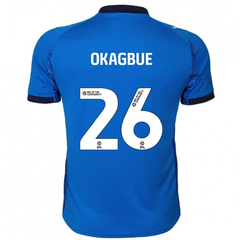 Danxen Mænd David Okagbue #26 Blå Hvid Hjemmebane Spillertrøjer 2025/26 Trøje T-Shirt
