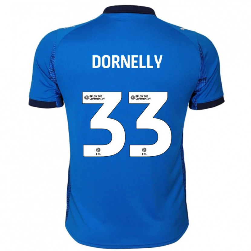 Danxen Mænd James Dornelly #33 Blå Hvid Hjemmebane Spillertrøjer 2025/26 Trøje T-Shirt