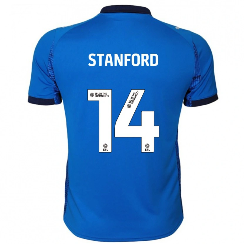 Danxen Mænd Jessica Stanford #14 Blå Hvid Hjemmebane Spillertrøjer 2025/26 Trøje T-Shirt
