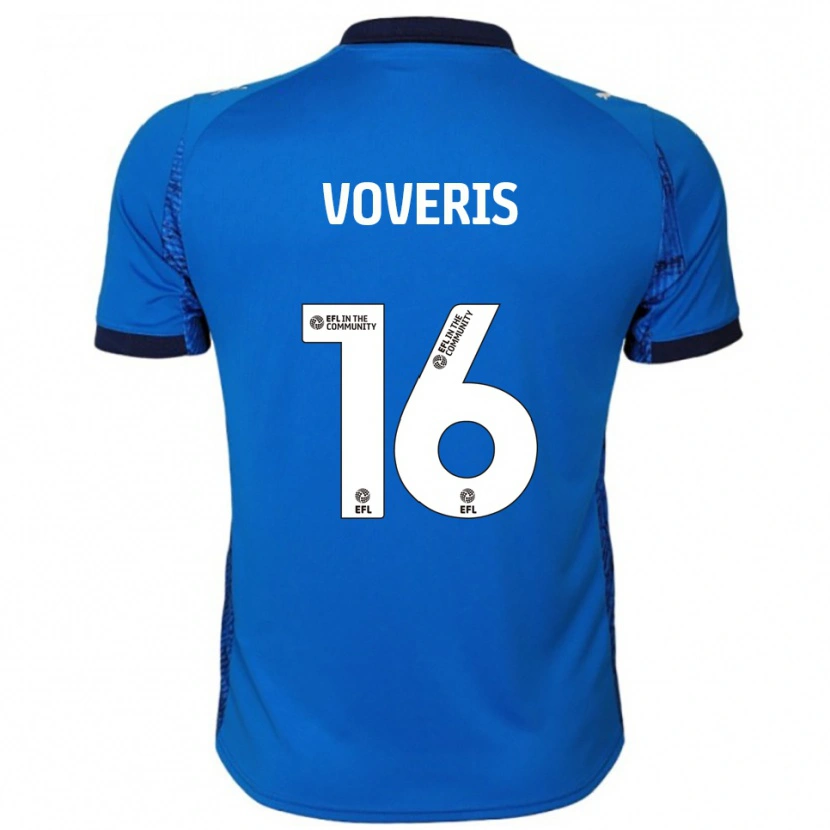 Danxen Mænd Airidas Voveris #16 Blå Hvid Hjemmebane Spillertrøjer 2025/26 Trøje T-Shirt