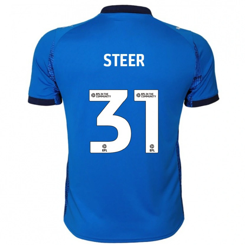 Danxen Mænd Jed Steer #31 Blå Hvid Hjemmebane Spillertrøjer 2025/26 Trøje T-Shirt