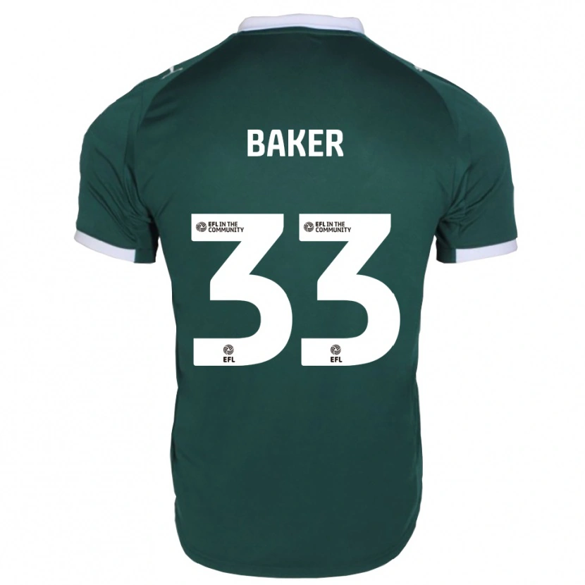 Danxen Mænd Zak Baker #33 Grøn Hvid Hjemmebane Spillertrøjer 2025/26 Trøje T-Shirt