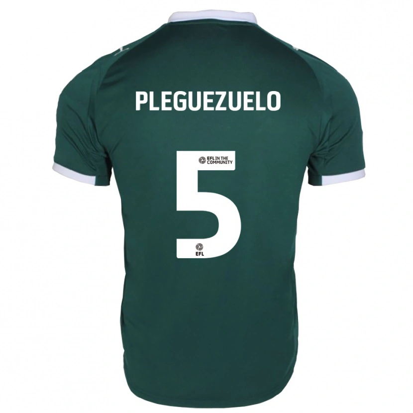 Danxen Mænd Julio Pleguezuelo #5 Grøn Hvid Hjemmebane Spillertrøjer 2025/26 Trøje T-Shirt