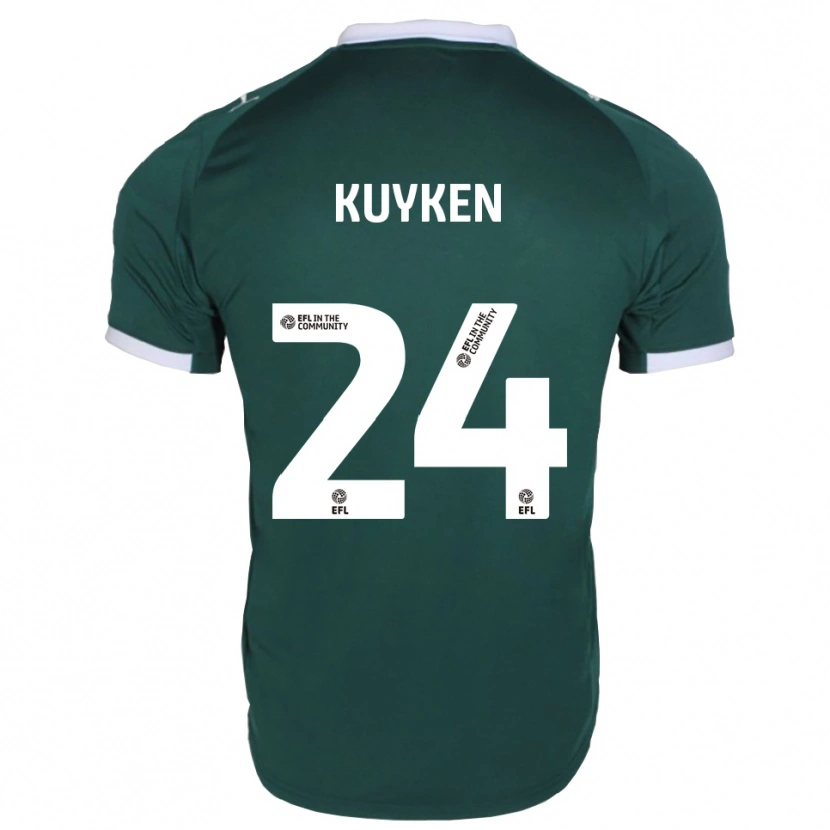 Danxen Mænd Ava Kuyken #24 Grøn Hvid Hjemmebane Spillertrøjer 2025/26 Trøje T-Shirt