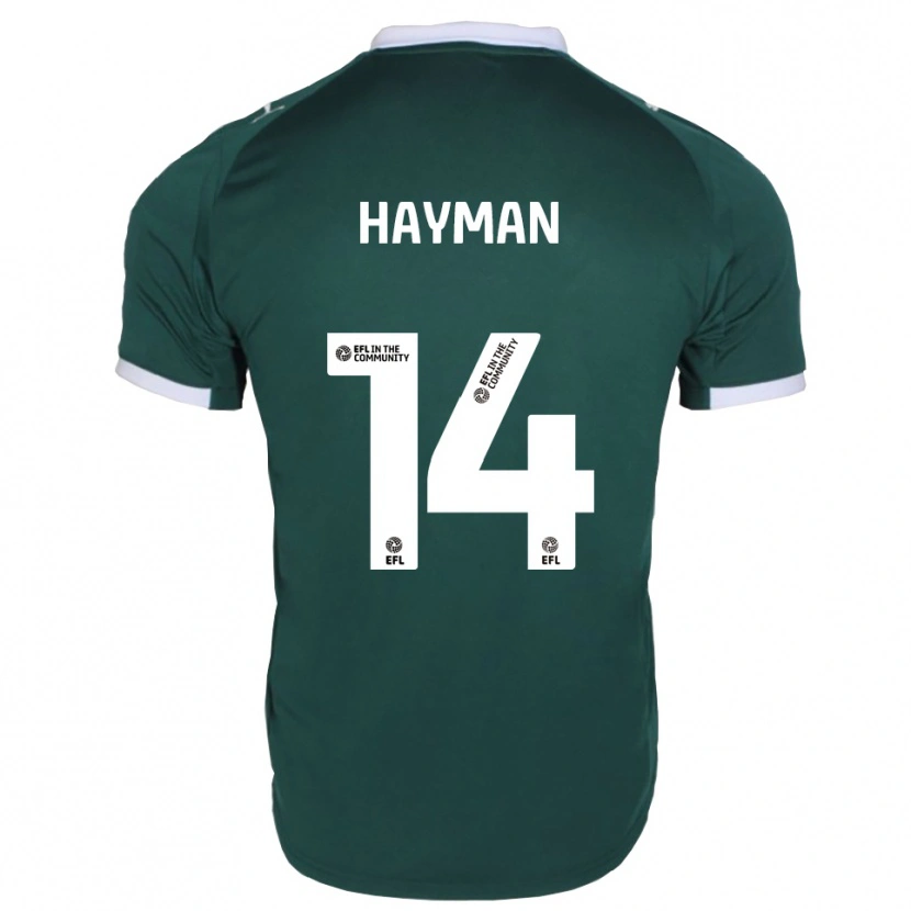 Danxen Mænd Sam Hayman #14 Grøn Hvid Hjemmebane Spillertrøjer 2025/26 Trøje T-Shirt