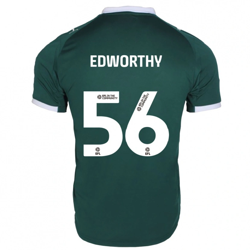 Danxen Mænd Kieran Edworthy #56 Grøn Hvid Hjemmebane Spillertrøjer 2025/26 Trøje T-Shirt