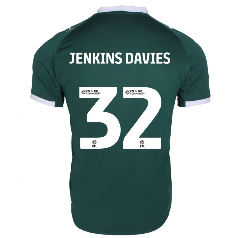 Danxen Mænd Will Jenkins-Davies #32 Grøn Hvid Hjemmebane Spillertrøjer 2025/26 Trøje T-Shirt